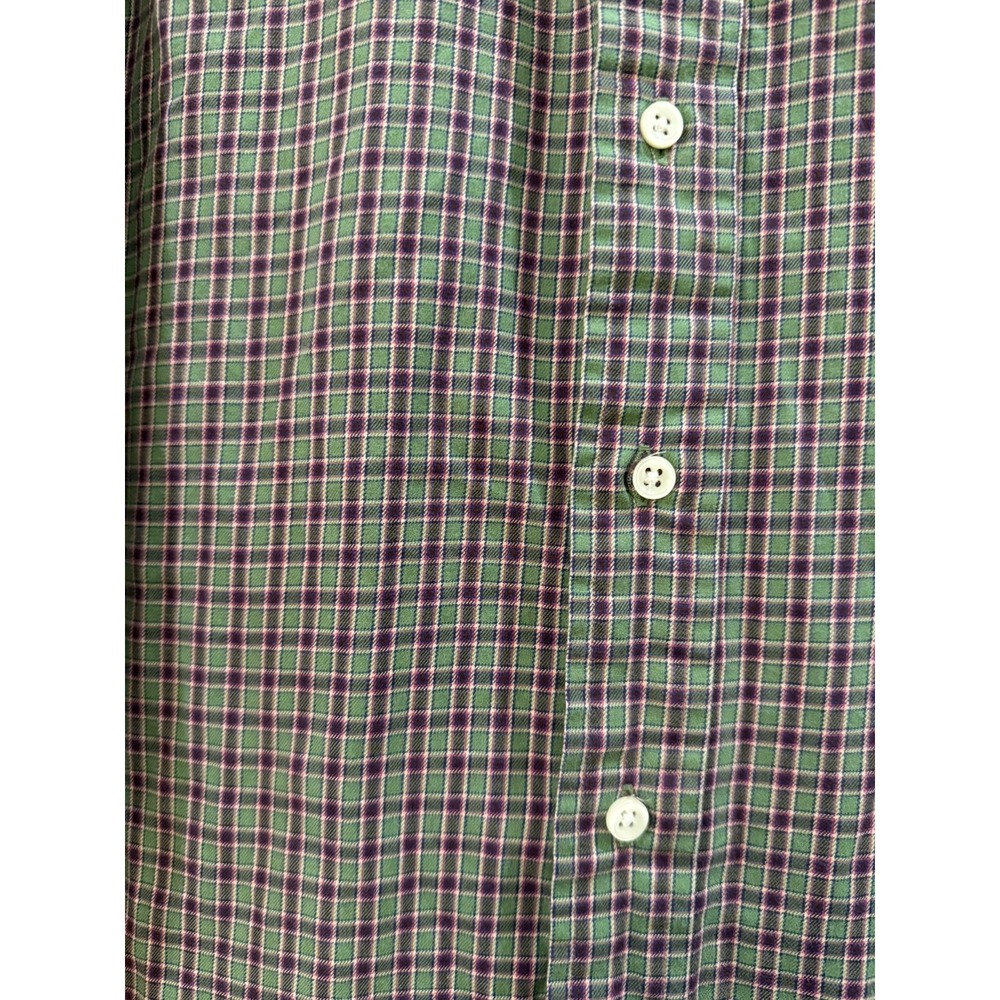 Ralph Lauren Classic Fit Burgundy Green Plaid Button Down Size Medium - Picture 4 of 6
